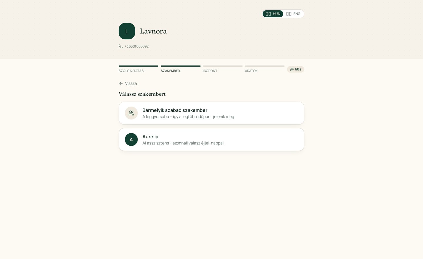 Aurelia szakemberválasztó lépés